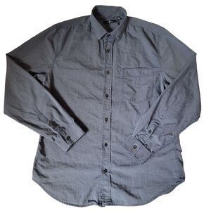 7 For All Mankind Mens L Blue Long Sleeve Button Up Casual Shirt Pocket